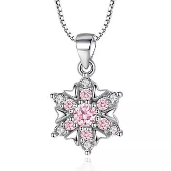 Weihua Кулон Циркон Счастливая Звезда Анис Снежинка Ожерелье Ожерелье-Снежинка Подвеска Женские Посеребренные Украшения