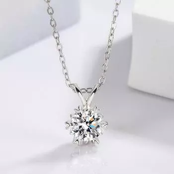 Weihuaxia Titanium Steel Necklace Snowflake Zircon Pendant Advanced Sense Qixi Festival Clavicle Chain