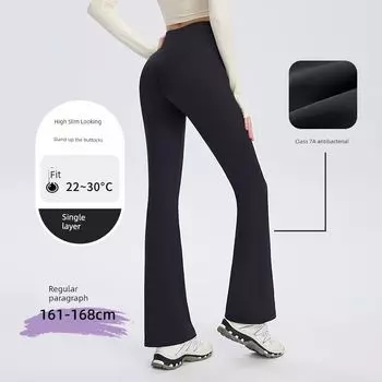 Weila Autumn Fleece High Waist Slim Looking Casual Shark Pants Black [single layer regular]] L