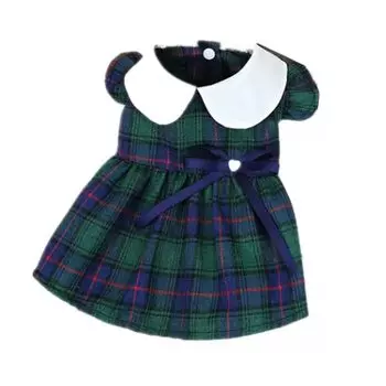 WEILFYONK Одежда для собак, цельный комплект, весна-лето-осень, цельный комплект, клетчатый узор, летнее платье для собак, одежда для домашних животных, юбка для собак из хлопка для маленьких