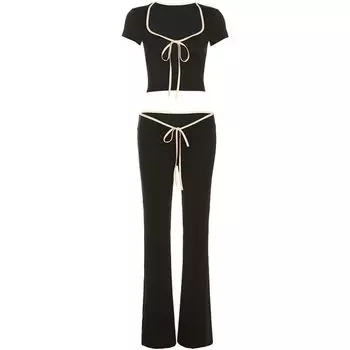 Weird Puss Fashion Wind Street Bows Black S