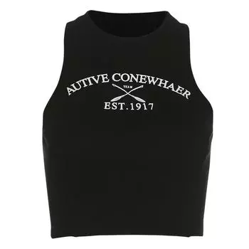 Weird Puss Print Show Figure Personality Vest Black L