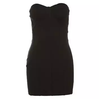 Weird Puss Pure Desire Fishing Series Sexy Black Tube Top Dress Female Tight-Fitting Cinched Slimming Hip Skirt Black L