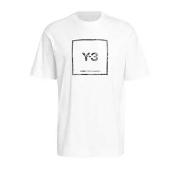 Weissly Square Label Logo GV6060 GV6061 Футболка с коротким рукавом Y-3 Футболка мужская [M-White(ГВ6061)]