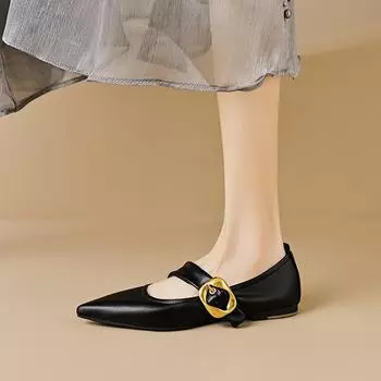 Weiwei girl 2025-26 flat single shoes women s pointed French word with shallow mouth Mary Jane shoes large size women s shoes 35 хаки