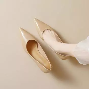 Weiwei girl 739-1 French cat heel pointed single shoes women s stiletto work shoes shallow temperament high heels soft sole 34