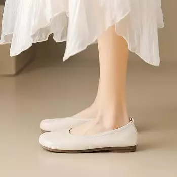 Weiwei girl 816-8 летние женские туфли на плоской подошве с раздвоенным носком, свиные ножки, с одной педалью, женские туфли Мэри Джейн с мягкой подошвой 35 абрикосовый