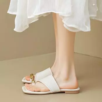 Weiwei girl 839-3 носка классные тапочки женская летняя одежда повседневная мода сказочный ветер пляжные сандалии на плоской подошве женские 35 чёрный