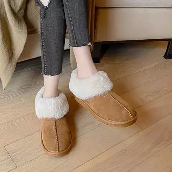 Weiwei girls 2913-2 зимние ботинки с толстой подошвой и меховой вставкой, женщины зимой носят короткие утепленные сапоги из бархата 35 малиновый