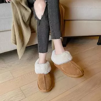 Weiwei girls 2913-2 зимние ботинки с толстой подошвой и меховой вставкой, женщины зимой носят короткие утепленные сапоги из бархата 35 малиновый