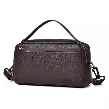 WEIXIER мужская кожаная сумка-мессенджер, водонепроницаемая сумка через плечо, портфель, дорожная сумка коричневый