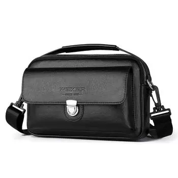 WEIXIER Мужская кожаная водонепроницаемая сумка-мессенджер, большая вместимость, сумка через плечо, портфель с регулируемым ремнем для офисной работы кофейный