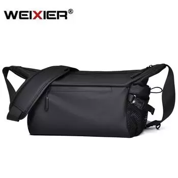 WEIXIER Мужская многофункциональная повседневная сумка-мессенджер большой вместимости — водонепроницаемая сумка через плечо премиум-класса для поездок на работу синий