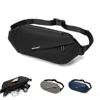 WEIXIER Мужская нагрудная сумка Водонепроницаемая сумка через плечо Сумка-мессенджер чёрный