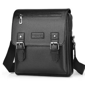WEIXIER Мужская сумка-мессенджер кожаная сумка через плечо водонепроницаемый портфель сумка-портфель чёрный