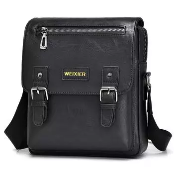 WEIXIER Мужская сумка-мессенджер кожаная сумка через плечо водонепроницаемый портфель сумка-портфель кофейный