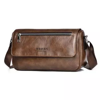WEIXIER Мужская сумка-мессенджер кожаная сумка через плечо водостойкая повседневная сумка портфель сумка для путешествий и работы чёрный
