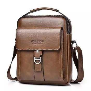 WEIXIER мужская сумка-мессенджер кожаная сумка через плечо классическая водонепроницаемая портфель сумка дорожная повседневная сумка чёрный