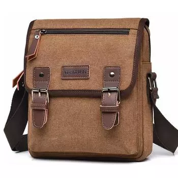 WEIXIER мужская сумка-мессенджер парусиновая сумка через плечо портфель дорожная сумка коричневый