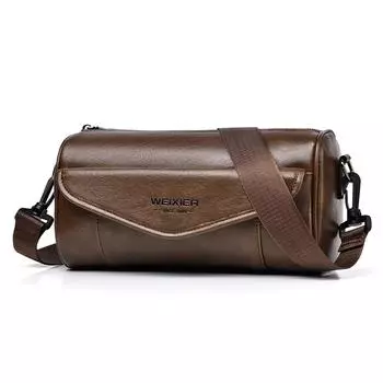 Мужская сумка-мессенджер WEIXIER из водонепроницаемой кожи, сумка через плечо, повседневный портфель, сумка-саквояж чёрный