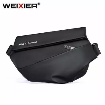 WEIXIER сумка через плечо для мужчин, водонепроницаемая USB-мужская сумка через плечо, противоугонная короткая дорожная сумка-мессенджер нагрудный слинг, сумка почтальона чёрный