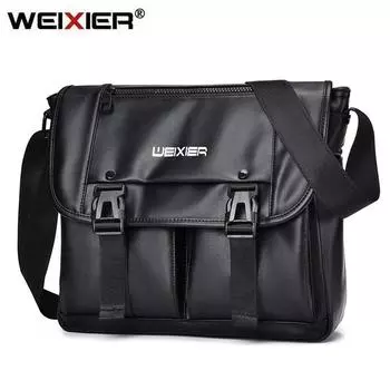 WEIXIER винтажная водонепроницаемая сумка через плечо в стиле ретро, мужская сумка через плечо с большой вместимостью и откидной крышкой, мужская сумка Bolso, сумка через плечо для мужчин синий