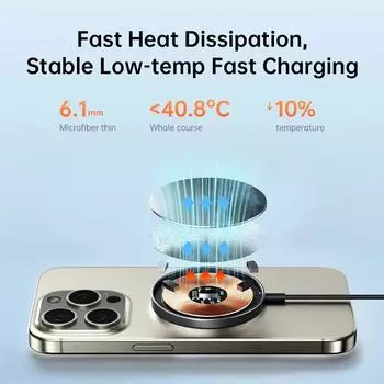 WEKOME 15 Вт Беспроводная зарядная панель для быстрой зарядки, корпус из алюминиевого сплава, сильный магнит для беспроводного зарядного устройства Smasung/Xiaomi/iPhone