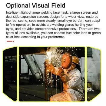 Welding Facemask Automatic Dimming Welding Facemask 130 High Temperature Resistant Auto Darkening Facemask for Arc Welding