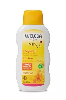 WELEDA Calendra Baby Milk Lotion 200 мл Увлажняющая эмульсия Эмульсия для всего тела Увлажнение для младенцев Нежная кожа Нежный травяной аромат