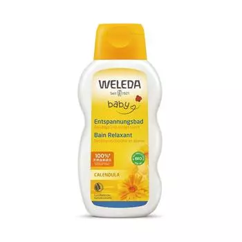 WELEDA Calendra детское молочко для ванны 200 мл для ванны комфортное травяное натуральное органическое 200 мл для купания, косметика, для малышей, аромат, ингредиенты, (х 1)