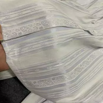 Welfare Four Jacquard Heavy Industry Fabrics Summer Japanese Style Artistic Loose Puff Sleeves Paisley Jacquard Tops Paragraph A is not refundeable All yards