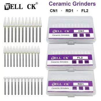 WELL CK 12 шт./упак. стоматологический пламенный конус круглый полировщик белого камня FG боры CN1