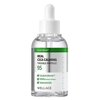 WELLAGE Real Cica Calming 95 Trouble Ampoule, 1 шт., 50 мл