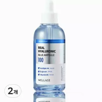 Wellage Real Hyaluronic Blue Ampoule, 100 мл, 2 шт.