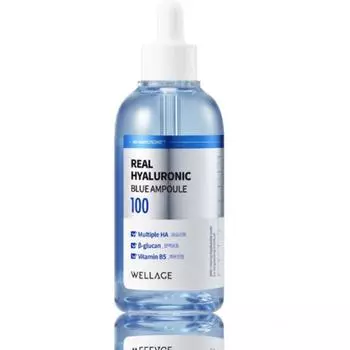 Wellage Real Hyaluronic Blue Ampoule, 100мл, 1 штука Популярная корейская косметика