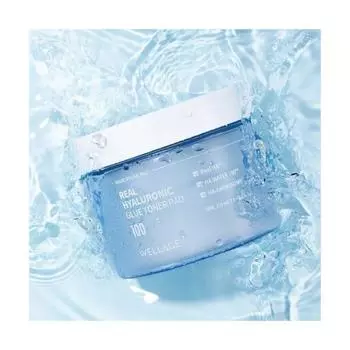 WELLAGE Real Hyaluronic Blue Toner Pad, 1 piece