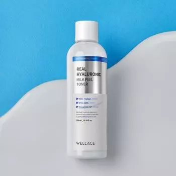 Wellage Real Hyaluronic Milk Peel Toner 300мл, корейская косметика