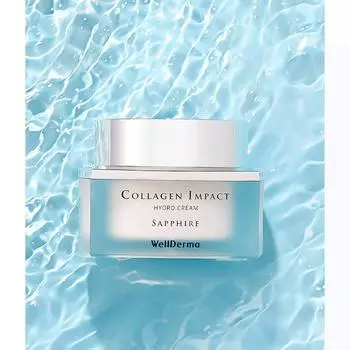 WellDerma Сапфировый коллагеновый крем с эффектом гидро-увлажнения 50 г, Питательный, Увлажняющий, Корейская косметика, Kbeauty, образец