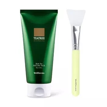WellDerma Tea Tree Mugwort Herbal Toxic Peeling Pack 150g [Official] & [Brush Included]