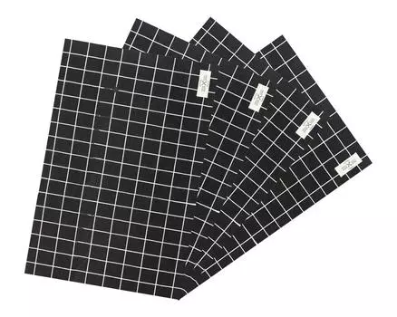 wellhouse салфетка под стол хлопок лен большой 60x40 см тканевый обеденный коврик набор из 4 шт. в клетку (Черный узор)