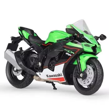 WELLY 1/12 Scale 2021 Kawasaki Ninja ZX-10R Alloy Motorcycle Model Simulation Diecast Metal Scale Motorcycle Model Childrens Toy Gifts зелёный