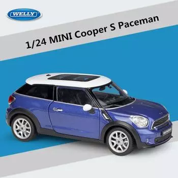WELLY 1/24 BMW Mini Cooper S Paceman литая модель автомобиля литые металлические транспортные средства модель автомобиля имитационная коллекция детские игрушки подарок красный
