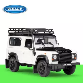 Welly 1/24 Defender, модель внедорожника из сплава, литье под давлением, металлическая игрушечная модель автомобиля, коллекция имитаций, детские подарки Nostalgia-7x7.6x9.4cm белый