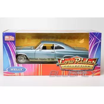WELLY 1/24 lowrider chevrolet impala SS 396 1965 светло-голубой Mijo limited Low Rider Chevy Impala мини-автомобиль