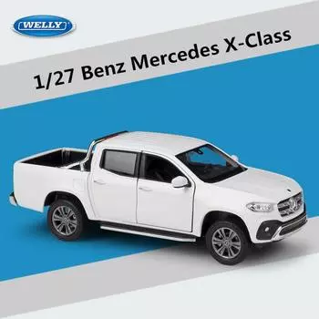WELLY 1/27 Mercedes Benz X-Class Pickup Alloy Car Model Diecast & Toy Offroad Vehicles Metal Car Model Simulation Children Gift белый
