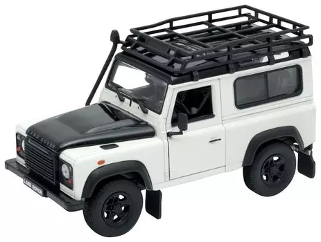 WELLY Land Rover Defender с багажником на крыше Готовый продукт 1/24 Белый/Черный белый