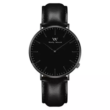 Welly Merck Мужские часы Водонепроницаемые мужские часы Простые деловые часы Подарок на День отца Мужские часы для джентльмена (черный) Мужские кварцевые часы