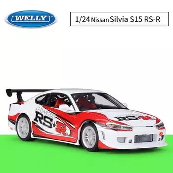 Welly Nissan Silvia в масштабе 1/24.(С15) RS-R модель автомобиля из сплава, литье под давлением, металлические игрушечные автомобили, модель автомобиля, коллекция высокой имитации, детские подарки