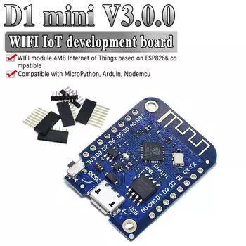 Wemos D1 Mini V3.0.0 WIFI Плата разработки Интернета вещей на базе ESP8266 CH340 CH340G 4 МБ для Arduino Nodemcu V2 MicroPython