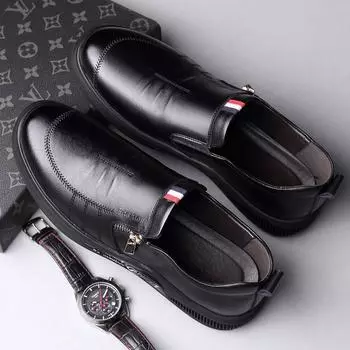 Wenzhou leather shoes black four-season foot leather shoes men s fashion business casual shoes inner height increase driving men s shoes tide 38 белый